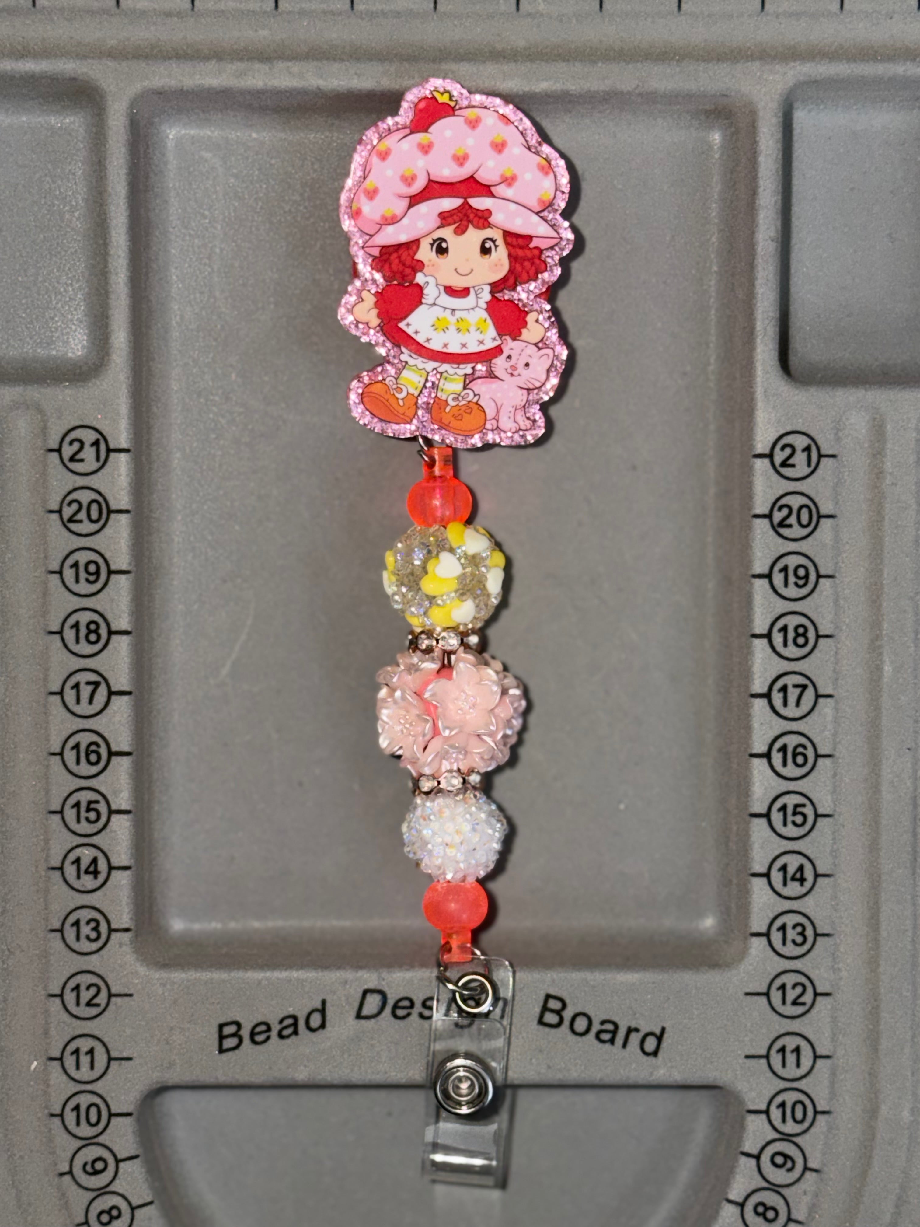 Strawberry Shortcake Beadable Badge Reel